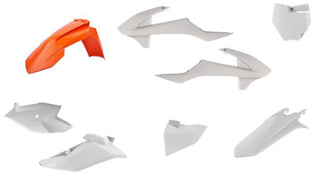 POLISPORT KOMPLET PLASTIKÓW KTM SX 85 '18-'23 KOLOR OEM BIAŁY POMARAŃCZOWY