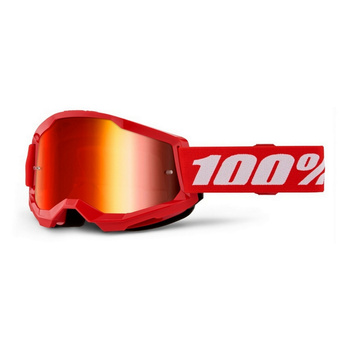 100 PROCENT GOGLE MODEL STRATA 2 RED - MIRROR RED LENS - KOLOR CZERWONY/BIAŁY SZYBKA CZERWONE LUSTRO