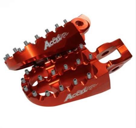 ACCEL PODNÓŻKI KTM EXC/EXCF 250/300/350/450/500 '17-20 KOLOR POMARAŃCZOWY (KPL. 2 SZT)