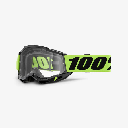 100 PROCENT GOGLE MODEL ACCURI 2 OTG NEON YELLOW - CLEAR LENS - KOLOR CZARNY/ŻÓŁTY FLUO SZYBKA PRZEŹROCZYSTA
