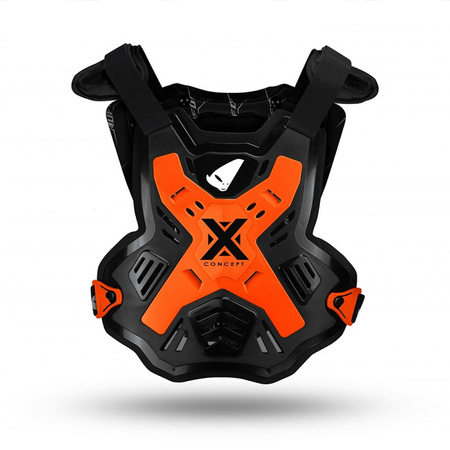 UFO 2024/09 OSŁONA KLATKI PIERSIOWEJ X-CONCEPT KOLOR CZARNY / POMARAŃCZOWY FLUO ROZMIAR UNI (CE LEVEL 2) - ZASTĘPUJE PT02272FFL - KOLEKCJA 2024