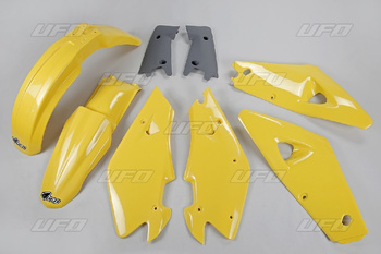 UFO KOMPLET PLASTIKÓW HUSQVARNA 2T '00-'04, 4T '02-'04 KOLOR OEM (ŻÓŁTY/GRAFITOWY) (HU600E999)