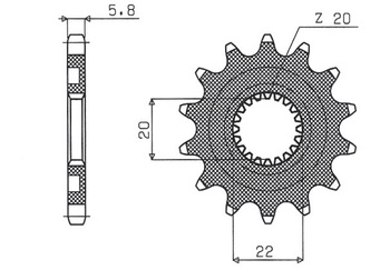 SUNSTAR ZĘBATKA PRZEDNIA 2103 14 YAMAHA YZF 250 '01-'25 (JTF1590.14) (ŁAŃC. 520) (210314JT)