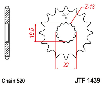 JT ZĘBATKA PRZEDNIA 4103 15 SUZUKI LT 160 '89-'01, LT 230 '86-'93 (410315JT) (ŁAŃC. 520)