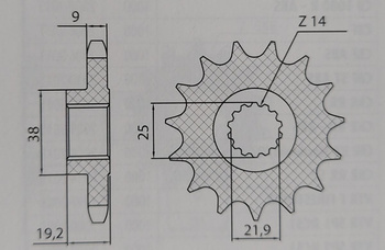 SUNSTAR ZĘBATKA PRZEDNIA 2254 15 DUCATI MULTISTRADA 1200 / S '10-'17 (JTF743.15) (ŁAŃC. 530)