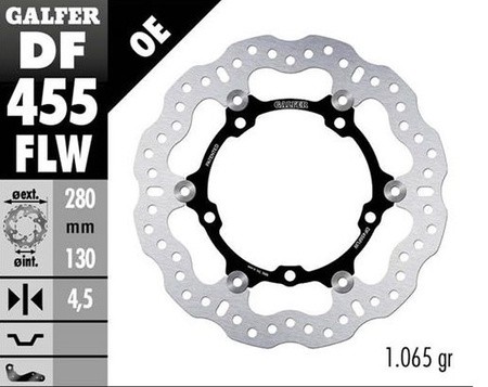 GALFER TARCZA HAMULCOWA PRZÓD YAMAHA MT 07 (ABS) '14-'20; TRACER GT '16-; SRX 700 '15-; XTZ 700 TENERE '19-23 (WAVE FLOATING) (280X130X4.,5MM)
