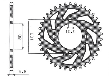 SUNSTAR ZĘBATKA TYLNA 819 41 SUZUKI GZ 250 MARAUDER (99-10), GN 250 (82-99) (JTR819/2.41) (ŁAŃC. 520) (81941JT)