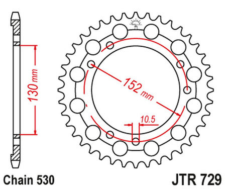 JT ZĘBATKA TYLNA 713 46 CAGIVA ELEFANT 750/900 '90-98', GRAND CANYON 900 '99' (71346JT) (ŁAŃC.530)