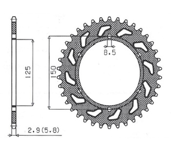 SUNSTAR ZĘBATKA TYLNA ALUMINIOWA (ERGAL) 899 50 KTM SX/EXC (JTR897.50) (ŁAŃC. 520) (89950JT) KOLOR CZARNY - OFERTA SPECJALNA