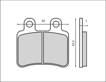 BRENTA KLOCKI HAMULCOWE KH350 (ORGANIC) DERBI/HM/PEUGEOT/MBK/YAMAHA/RIEJU/CPI, PRZÓD