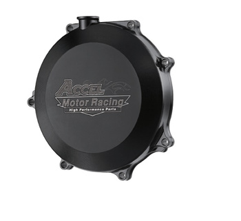 ACCEL POKRYWA SPRZĘGŁA ALUMINIOWA (Z USZCZELKĄ) KAWASAKI KXF 450 '06-'15 KOLOR CZARNY
