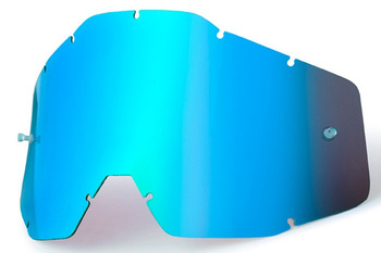 WYPRZEDAŻ 100 PROCENT SZYBA/SZYBKA POJEDYNCZA DO GOGLI RACECRAFT 1 / ACCURI 1 / STRATA 1 BLUE MIRROR KOLOR NIEBIESKIE LUSTRO Z ANTI FOG STARSZY MODEL