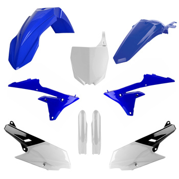 POLISPORT KOMPLET PLASTIKÓW (FULL KIT) YAMAHA YZF 250 '14-'18; YZF 450 '14-'17 W ZESTAWIE OSŁONA LAMPY (8678400001) I OSŁONY AMORTYZATORÓW (8352000001) KOLOR OEM NIEBIESKI BIAŁY CZARNY