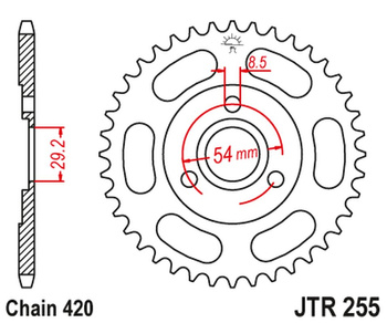 JT ZĘBATKA TYLNA 255 26 HONDA Z 50 MONKEY (25526JT) (ŁAŃC.520)