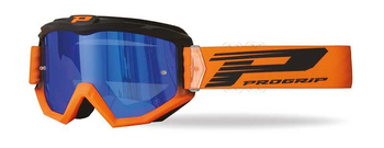 PROGRIP GOGLE PG3201-366 FL ATZAKI KOLOR CZARNY POMARAŃCZOWY FLUO (SZYBA PG3246C NIEBIESKA LUSTRZANA, ANTISCRATCH, ANTI UV) (3201-366 FL) - WYCOFANE Z OFERTY - WYPRZEDAŻ