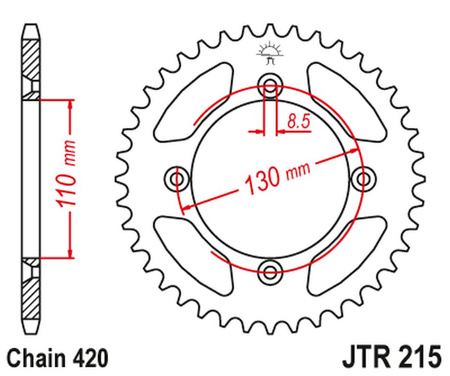 JT ZĘBATKA TYLNA 4306 47 HONDA CR 80/85 '85-'07 (430647JT) (ŁAŃC. 420)
