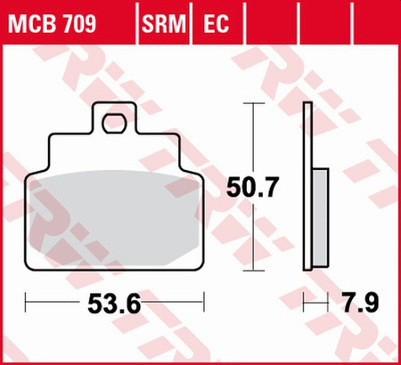 TRW ZF KLOCKI HAMULCOWE KH301 ORGANIC SCARABEO 4T 100 '01-'09, COMPANY 125 '09-'13, LEONARDO 125 '99-'05, MOJITO 125 '02-'12, SR 150 '00-'02 PRZÓD