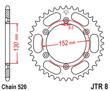 JT ZĘBATKA TYLNA 4500 48 BMWG 450X '08-11 (450048JT) (ŁAŃC. 520)