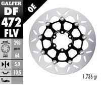 GALFER TARCZA HAMULCOWA PRZÓD / TYŁ APRILIA; CAGIVA; INDIAN; MOTO MORINI; VICTORY; YAMAHA (298X64X5) (FLOATING) (PATRZ OPIS)