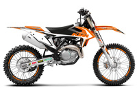 BLACKBIRD KOMPLET NAKLEJEK (OKLEIN) + POKROWIEC POSZYCIE NA SIEDZENIE KTM SX/SX-F '19-'22, EXC/EXC-F '20-'23 DREAM 4 KOLOR POMARŃCZOWY CZARNY