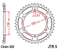 JT ZĘBATKA TYLNA 3552 39 APRILIA ETX 125 '84 BMW G310 R '16-'20 (-1) (355239JT) (ŁAŃC. 520)