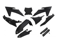 UFO KOMPLET PLASTIKÓW (FULL KIT) Z OSŁONAMI TELESKOPÓW (AMORTYZATORÓW) KTM SX 125 / 250 / 300 TBI '23-'24, SX-F 250 / 350 / 450 '23-'24 KOLOR CZARNY