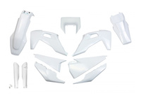 UFO KOMPLET PLASTIKÓW (FULL KIT) Z OSŁONAMI TELESKOPÓW (AMORTYZATORÓW) HUSQVARNA TX / TE 125 / 150 / 250 / 300 '20-'22, FE 250 / 350 / 450 / 501 '20-'23 KOLOR BIAŁY