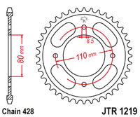 JT ZĘBATKA TYLNA 4597 41 HONDA CBF 125 '21-'23 (459741JT) (ŁAŃC. 428) OEM: 41200-K0N-E00 - ZAMÓWIĆ