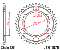 JT ZĘBATKA TYLNA 4285 42 YAMAHA YZF-R7 '22-'23, MT-10 (MTN1000) '22-'23 (428542JT) (ŁAŃC. 525)