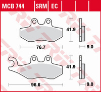 TRW ZF KLOCKI HAMULCOWE KH353 SINTER APRILIA SPORTCITY 2T 50 '08-'13, SPORTCITY 125 '05-'13, SR 125/300 '10-, DERBI BOULEVARD 50/125 '08-'17, PEUGEOT CITYSTAR 50 '14-, PIAGGIO FLY 50 2T/4T '05-'12, LIBERTY 50 2T/4T '09-'15 PRZÓD