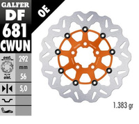 GALFER TARCZA HAMULCOWA TYŁ HARLEY-DAVIDSON (292X56X5) (WAVE) PŁYWAJĄCA KOLOR POMARAŃCZOWY