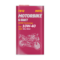 MANNOL OLEJ SILNIKOWY 4T MOTORBIKE 10W40 4L ESTER + MA2 SYNTETYK - METALOWA PUSZKA (7812) (4) (API SN)