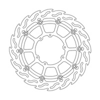 MOTO-MASTER TARCZA HAMULCOWA PŁYWAJĄCA FLAME PRZÓD SUPERMOTO 320MM Z ALUMINIOWYM ŚRODKIEM DO ZACISKU 4-TŁOCZKOWEGO MOTO-MASTER HONDA (PATRZ OPIS DODATKOWY)