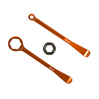 ACCEL KOMPLET ŁYŻEK DO OPON ALU KUTE Z KLUCZAMI OCZKOWYMI 32, 22, 12, 10 MM KOLOR POMARANCZOWY