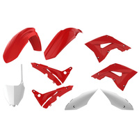POLISPORT KOMPLET PLASTIKÓW HONDA CR 125/250 '04-'07 (RESTYLING NA MODEL 2020) KOLOR CZERWONO BIAŁY OEM
