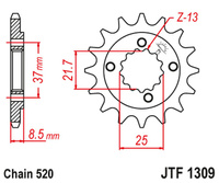 JT ZĘBATKA PRZEDNIA 350 13 HONDA XR 600R '91-'00, TRX 400EX /X '05-'14 (35013JT) (ŁAŃC. 520)