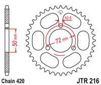 JT ZĘBATKA TYLNA 251 36 HONDA NSR 50/75 '89-'93 (25136JT) (ŁAŃC. 420)