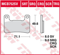 TRW ZF LUCAS KLOCKI HAMULCOWE KH379 SPIEK METALICZNY SINTER RACING (WYCZYNOWE NA TOR) (ZASTĘPUJE MCB752SRQ)