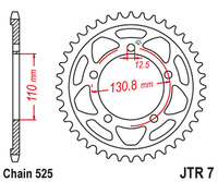 JT ZĘBATKA TYLNA 4585 44 BMW S 1000 RR '09-'11 (JTR7.44)* (ŁAŃC. 525) CZARNA
