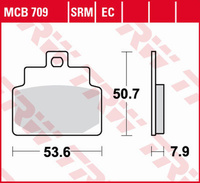TRW ZF KLOCKI HAMULCOWE KH301 ORGANIC SCARABEO 4T 100 '01-'09, COMPANY 125 '09-'13, LEONARDO 125 '99-'05, MOJITO 125 '02-'12, SR 150 '00-'02 PRZÓD