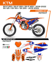 UFO KOMPLET NAKLEJEK (OKLEIN) KTM SX/SXF 125/150/250/350/450 '19-'22 PATRIOT KOLOR POMARAŃCZOWY - WYPRZEDAŻ