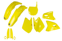 UFO 2024/11 KOMPLET PLASTIKÓW (FULL KIT) Z OSŁONAMI TELESKOPÓW (AMORTYZATORÓW) SUZUKI RM 125 / 250 '01-'22 KOLOR ŻÓŁTY