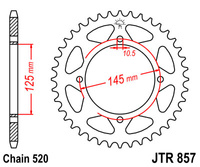 JT ZĘBATKA TYLNA 857 37 YAMAHA XT 600 '83-94 (JTR857.37) (ŁAŃC. 520) - PATRZ 458837JT (JTR1857.37)