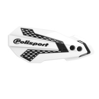 POLISPORT PROMOCJA OSŁONY RĄK (LISTKI) MODEL MX FLOW Z UNIWERSALNYM ZESTAWEM MONTAŻOWYM KAWASAKI KXF 250/450 '08-18'; SUZUKI RMZ 250/450; YAMAHA YZ/YZF '04-07' KOLOR BIAŁO CZARNY