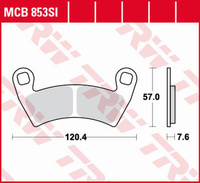 TRW ZF KLOCKI HAMULCOWE KH452 SINTER OFFROAD POLARIS RANGER 400 '10-, 500 '08-, 700 '08-'09, 800 '10-, 900 '11-, GENERAL 1000 '16-, GEM 1400 '10-, MAGNUM 700 '08-, PRZÓD
