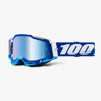 WYPRZEDAŻ 100 PROCENT GOGLE MODEL RACECRAFT 2 BLUE - MIRROR BLUE LENS - KOLOR NIEBIESKI/BIAŁY SZYBKA NIEBIESKIE LUSTRO STARY KOD: 50121-250-02