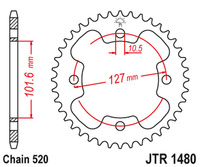 JT ZĘBATKA TYLNA 4480 37 POLARIS 450 OUTLAW '08-10', 500 PREDATOR '03-07', 525 OUTLAW '08-10' (448037JT) (ŁAŃC.520)