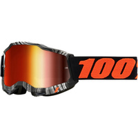 100 PROCENT GOGLE MODEL ACCURI 2 GEOSPACE - MIRROR RED LENS - KOLOR CZARNY/BIAŁY/POMARAŃCZOWY SZYBKA CZERWONE LUSTRO