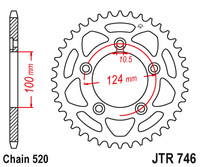 JT ZĘBATKA TYLNA 4444 39 DUCATI SCRAMBLER 1100 '18-'19 (444439JT) (ŁAŃC.520)