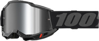 100 PROCENT GOGLE MODEL ACCURI 2 BLACK - MIRROR SILVER LENS - KOLOR CZARNY/POMARAŃCZOWY SZYBKA SREBRNE LUSTRO